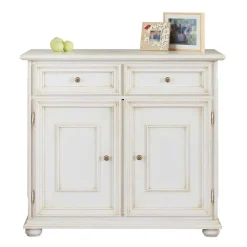 Wohnen Küchenschränke*Antikweiße Kommode mit zwei Schubladen - Vicina