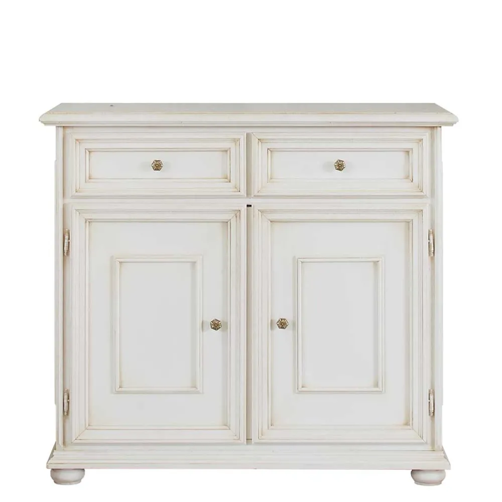Wohnen Küchenschränke*Antikweiße Kommode mit zwei Schubladen - Vicina