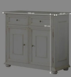 Wohnen Küchenschränke*Antikweiße Kommode mit zwei Schubladen - Vicina