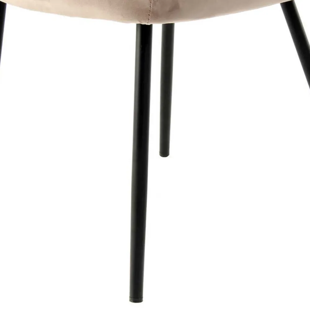 Wohnen Aparter Tischsessel in Taupe Samtstoff - Volpedusa (2er Set)