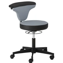 Wohnen Barhocker|Hocker*Arbeitshocker mit Lehne in Grau Schwarz - Camcupa
