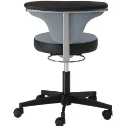 Wohnen Barhocker|Hocker*Arbeitshocker mit Lehne in Grau Schwarz - Camcupa