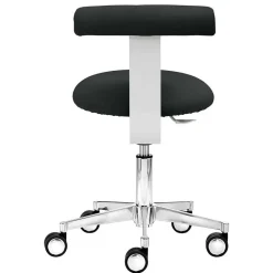 Wohnen Arbeitshocker mit Lehne in Schwarz & Alu - Udjaca