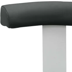 Wohnen Arbeitshocker mit Lehne in Schwarz & Alu - Udjaca