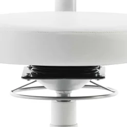 Wohnen Arbeitshocker mit Rückenlehne in Weiß Kunstleder - Jaskin