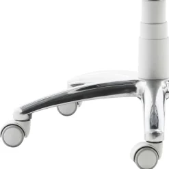 Wohnen Arbeitshocker mit Rückenlehne in Weiß Kunstleder - Jaskin