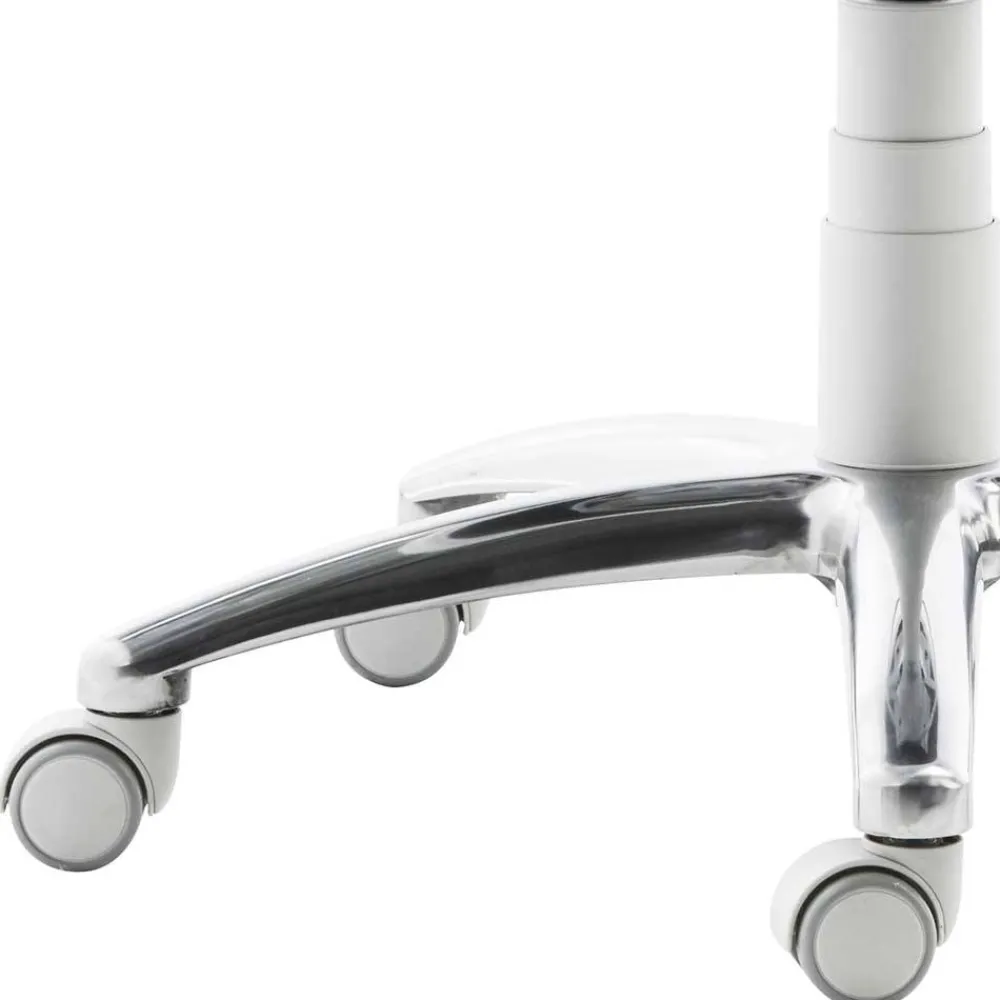 Wohnen Arbeitshocker mit Rückenlehne in Weiß Kunstleder - Jaskin