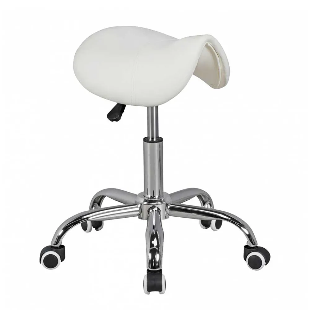 Wohnen Arbeitshocker mit Sattelsitz in Weiß - Tubrina