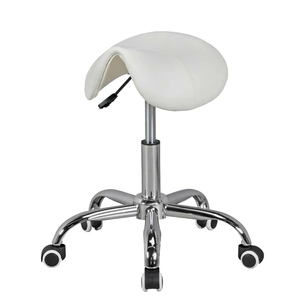 Wohnen Arbeitshocker mit Sattelsitz in Weiß - Tubrina