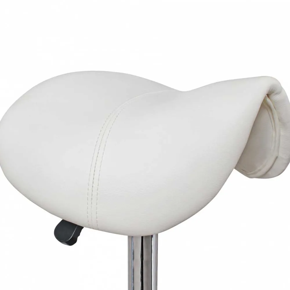 Wohnen Arbeitshocker mit Sattelsitz in Weiß - Tubrina