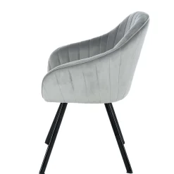 Wohnen Küchenstühle|Esszimmerstühle*Armlehenstühle in Silber Grau - Ashento (2er Set)