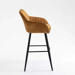 Wohnen Barhocker|Hocker*Armlehnen Barstühle in Ocker & Schwarz - Andim (2er Set)