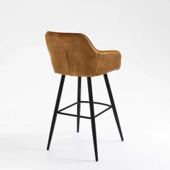Wohnen Barhocker|Hocker*Armlehnen Barstühle in Ocker & Schwarz - Andim (2er Set)