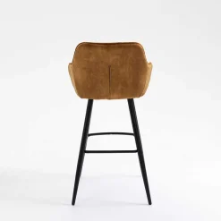Wohnen Barhocker|Hocker*Armlehnen Barstühle in Ocker & Schwarz - Andim (2er Set)