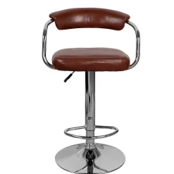 Wohnen Barhocker|Hocker*Armlehnen Barstuhl in Braun & Chrom - Usavina (2er Set)