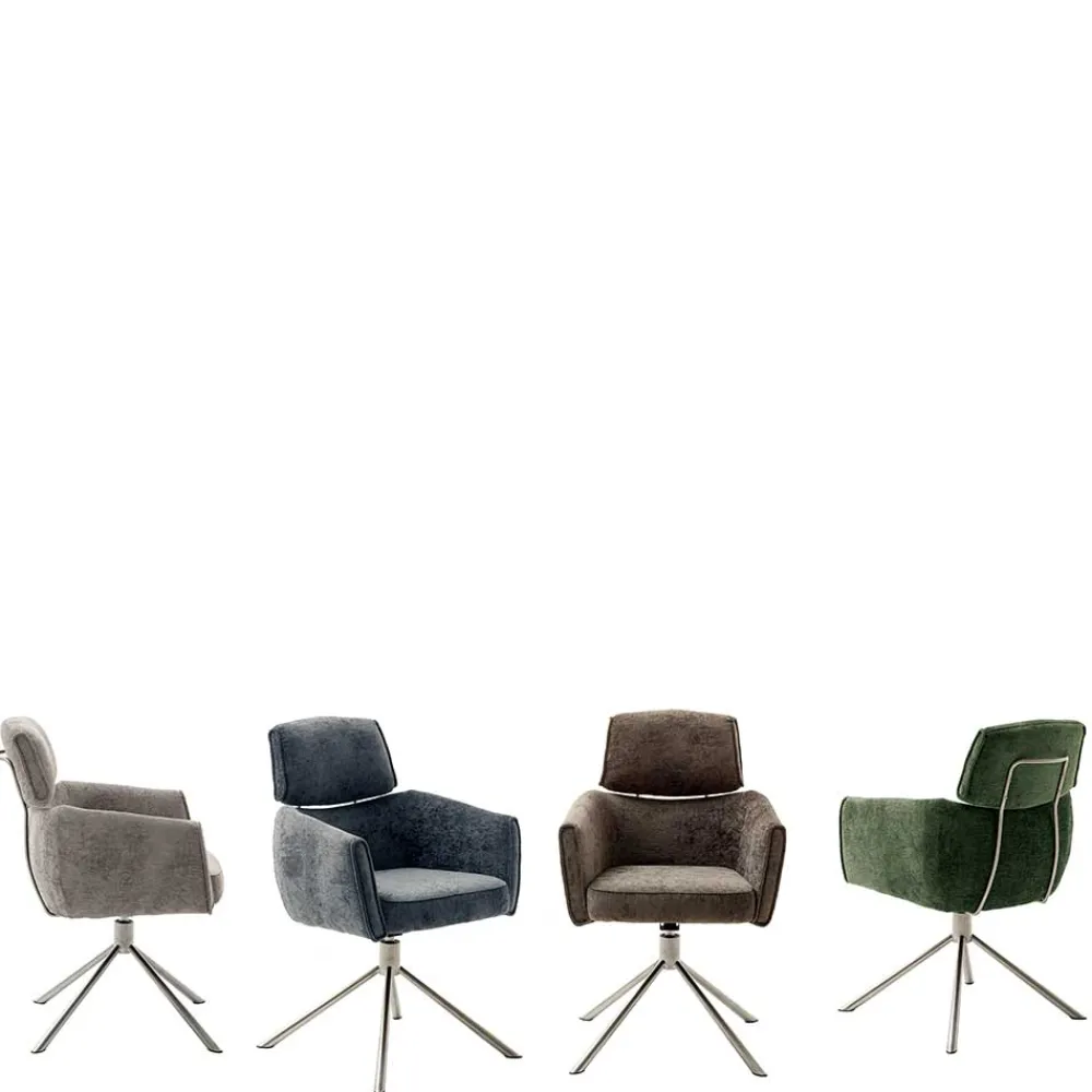 Wohnen Armlehnen Drehstuhl in Braun - Arjama (2er Set)