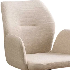 Wohnen Wohnzimmerstühle*Armlehnen Esstischstuhl in Beige mit Schwarz - Boro