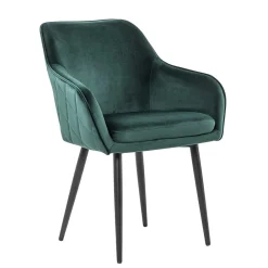 Wohnen Wohnzimmerstühle*Armlehnen Polsterstuhl in herrlichem Dunkelgrün - Abacho