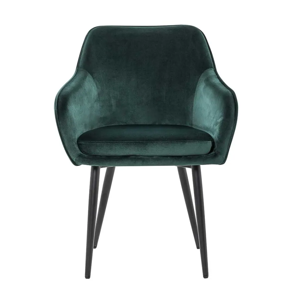 Wohnen Wohnzimmerstühle*Armlehnen Polsterstuhl in herrlichem Dunkelgrün - Abacho