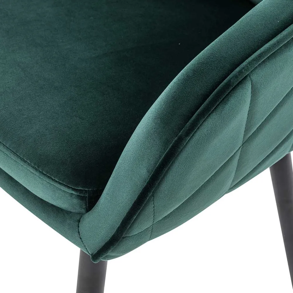 Wohnen Wohnzimmerstühle*Armlehnen Polsterstuhl in herrlichem Dunkelgrün - Abacho