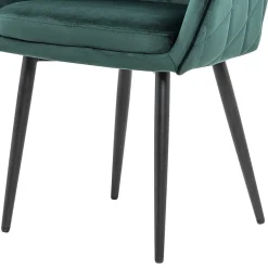 Wohnen Wohnzimmerstühle*Armlehnen Polsterstuhl in herrlichem Dunkelgrün - Abacho