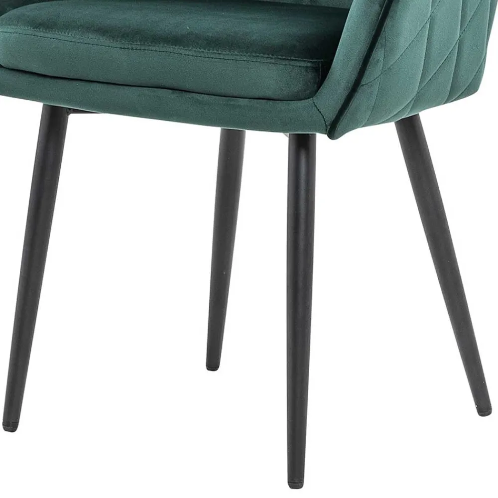 Wohnen Wohnzimmerstühle*Armlehnen Polsterstuhl in herrlichem Dunkelgrün - Abacho