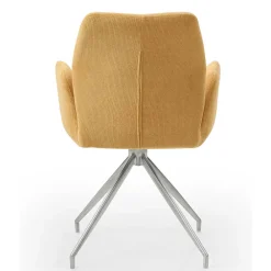 Wohnen Armlehnen Polsterstuhl in Gelb Strukturstoff - Akos