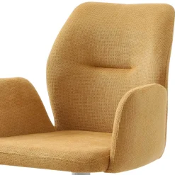 Wohnen Armlehnen Polsterstuhl in Gelb Strukturstoff - Akos