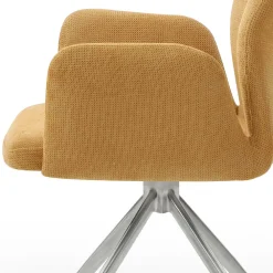 Wohnen Armlehnen Polsterstuhl in Gelb Strukturstoff - Akos