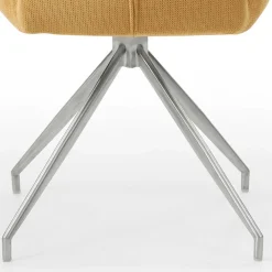 Wohnen Armlehnen Polsterstuhl in Gelb Strukturstoff - Akos