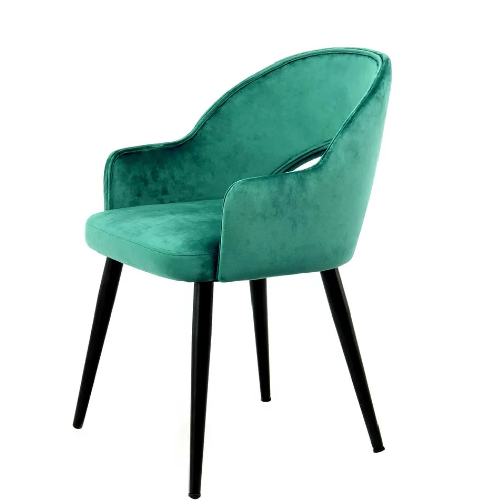 Wohnen Armlehnen Polsterstuhl mit Samt Grün - Vianada (2er Set)