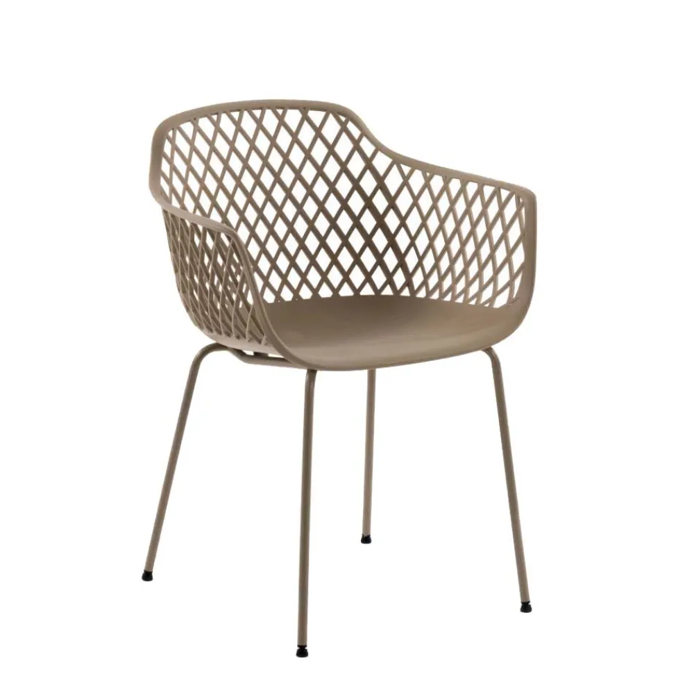 Wohnen Armlehnen Schalenstuhl in Beige - Pierega (4er Set)