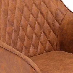 Wohnen Armlehnen Stühle in Braun Microfaser - Dronja (2er Set)