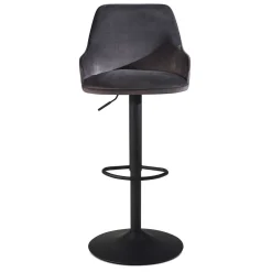 Wohnen Armlehnen-Barstuhl aus grauem Samt - Dana