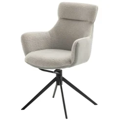 Wohnen Küchenstühle|Esszimmerstühle*Armlehnen-Drehstuhl in Lichtgrau - Plicardo (2er Set)