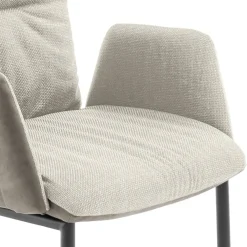 Wohnen Armlehnen-Freischwingerstuhl in Creme - Clebertus (2er Set)