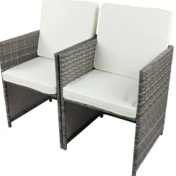 Wohnen Rattanmöbel|Lounge-Gartenmöbel*Armlehnen-Gartenstuhl aus Kunstrattan - Svanlau (2er Set)