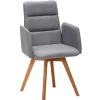 Wohnen Wohnzimmerstühle*Armlehnen-Polsterstuhl in Hellgrau - Vanimarias