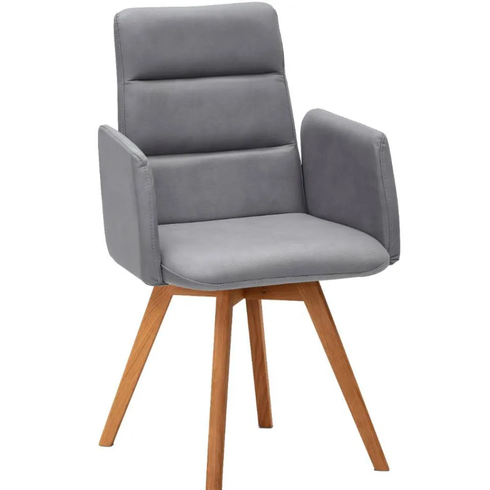 Wohnen Wohnzimmerstühle*Armlehnen-Polsterstuhl in Hellgrau - Vanimarias