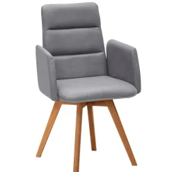 Wohnen Wohnzimmerstühle*Armlehnen-Polsterstuhl in Hellgrau - Vanimarias