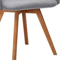 Wohnen Wohnzimmerstühle*Armlehnen-Polsterstuhl in Hellgrau - Vanimarias