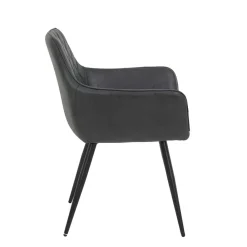 Wohnen Armlehnenstuehle in Anthrazit Samtvelours - Naas (2er Set)