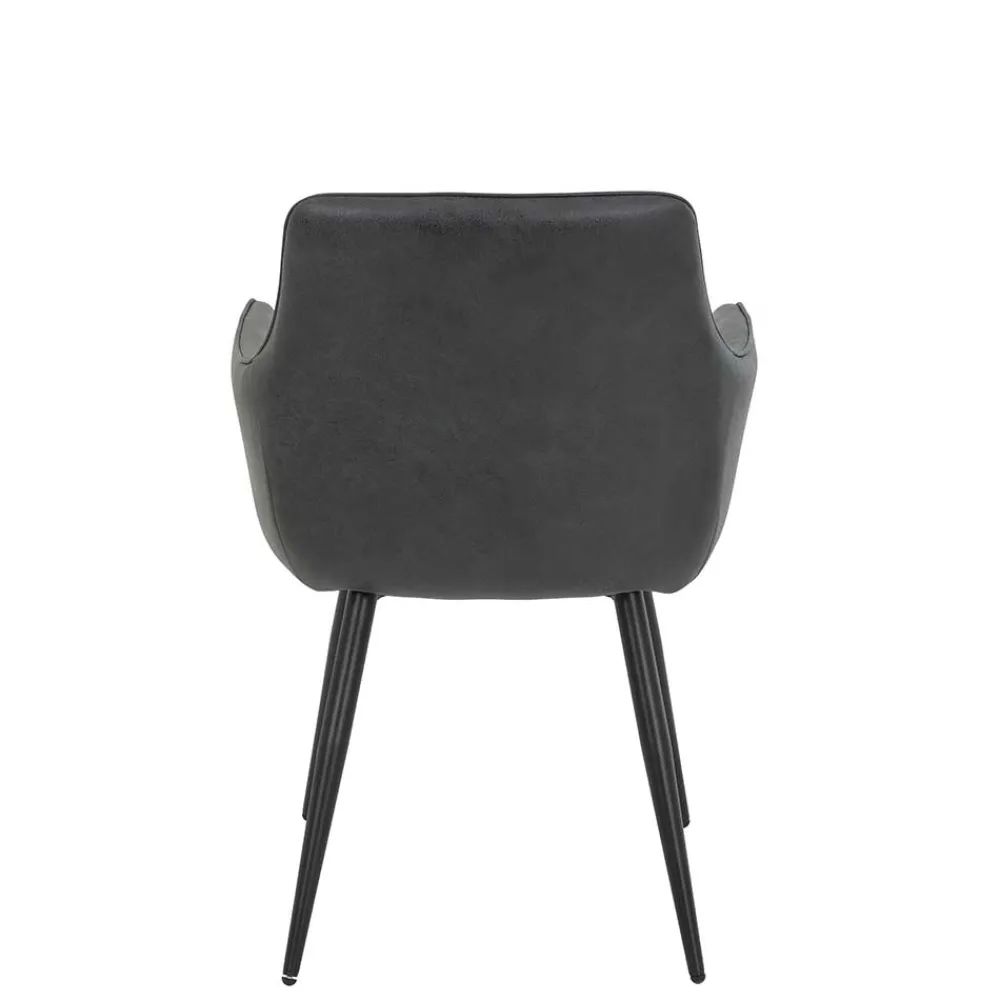 Wohnen Armlehnenstuehle in Anthrazit Samtvelours - Naas (2er Set)