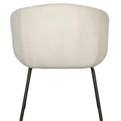 Wohnen Armlehnenstuhl aus Boucle Stoff in Offwhite - Choco (2er Set)