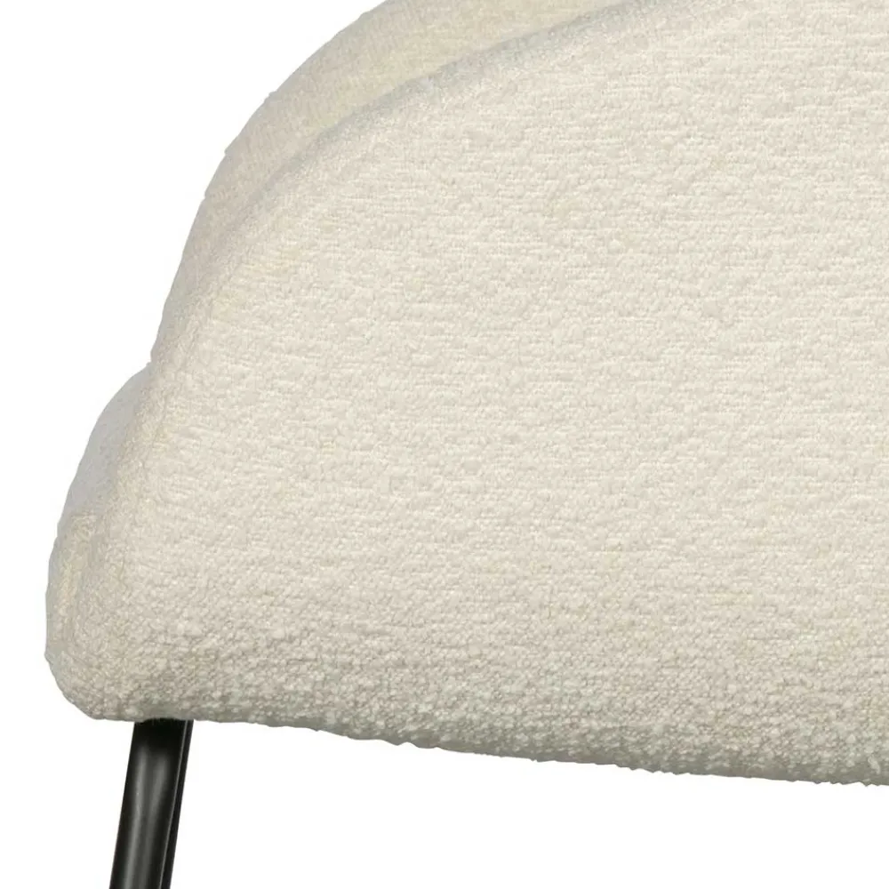 Wohnen Armlehnenstuhl aus Boucle Stoff in Offwhite - Choco (2er Set)