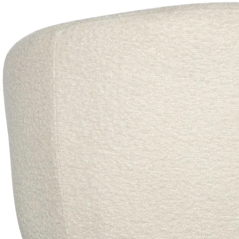 Wohnen Armlehnenstuhl aus Boucle Stoff in Offwhite - Choco (2er Set)