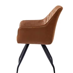 Wohnen Armlehnenstuhl aus braunem Kunstleder - Gonnya