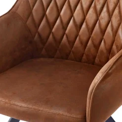 Wohnen Armlehnenstuhl aus braunem Kunstleder - Gonnya