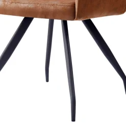 Wohnen Armlehnenstuhl aus braunem Kunstleder - Gonnya