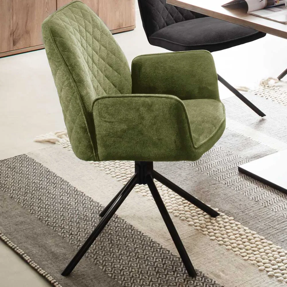 Wohnen Armlehnenstuhl aus Chenillegewebe - Gomata (2er Set)